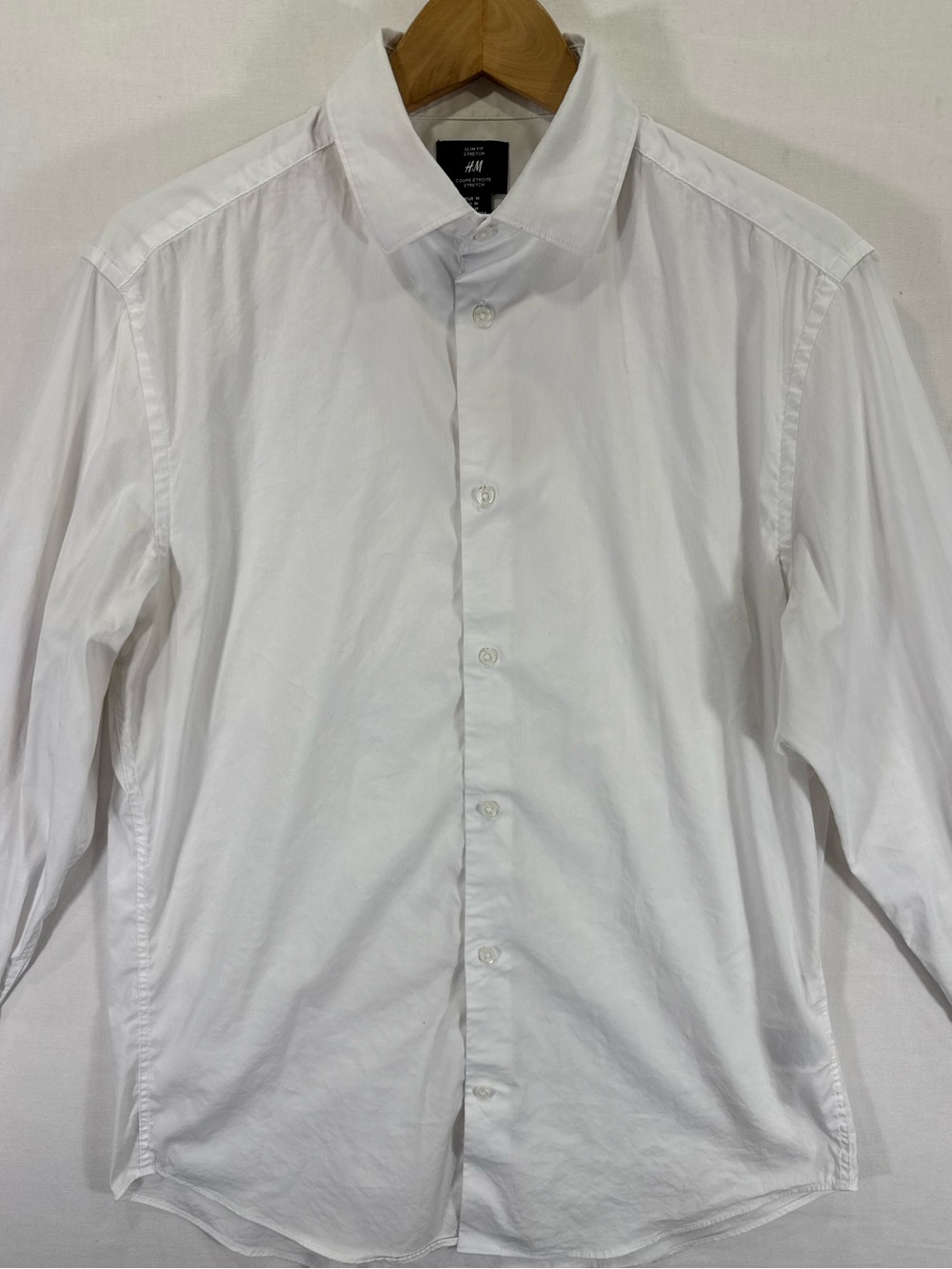 H&M White Men's Long-Sleeve Button-Up Shirt